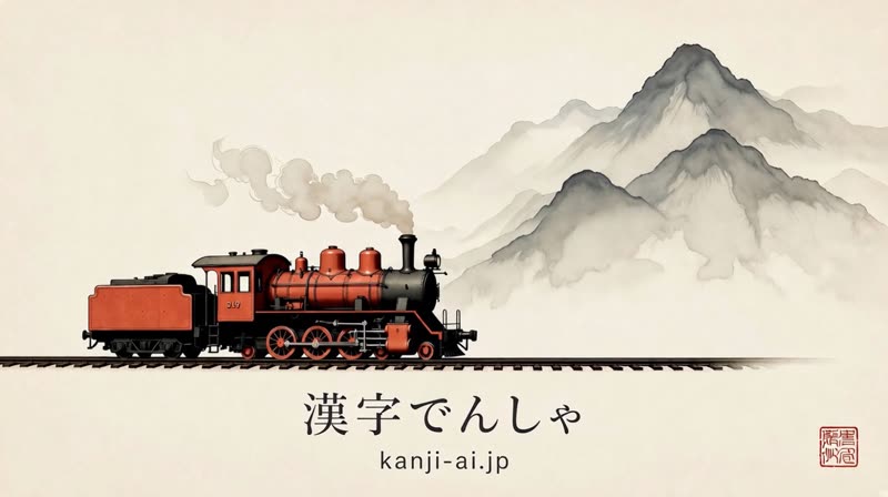 漢字でんしゃ、出発進行！ -- 水墨アニメーション本編